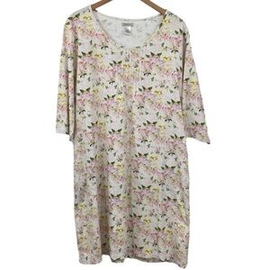 Coth Collection White Floral Pima Cotton Soft Short Sleeve PJ Nightgown NWOT M